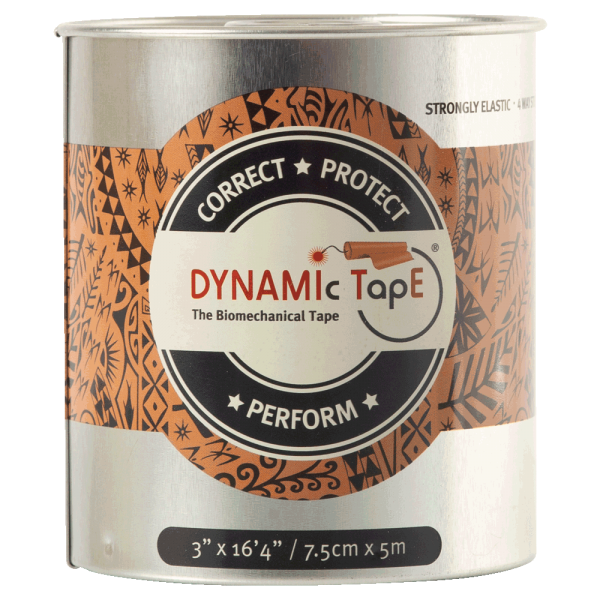 Біомеханічний тейп Dynamic Tape 7,5 см х 5 м бежевий з чорним тату