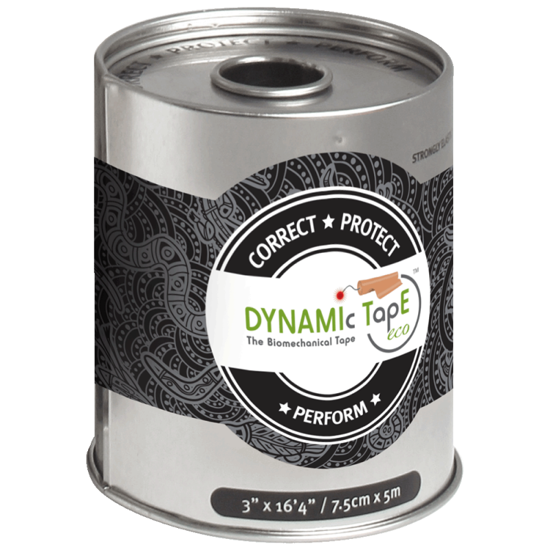 Биомеханический тейп Dynamic Tape 7,5 см х 5 м Eco черный с серым тату