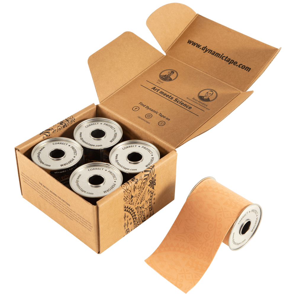 Биомеханический тейп Dynamic Tape 4 ролла 7,5 см х 5 м микс цветов